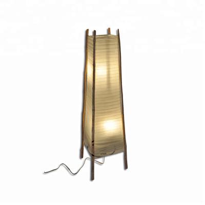 China New Design Modern Fancy Shade Paper Floor Lamp With Bamboo View For Living Room Decoration Handmade Bamboo Lamp for sale