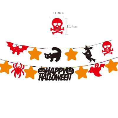 China Europe Halloween Party Pumpkin Bat Letter Decoration Pull Flower Flag Garland DIY Printing Banner for sale