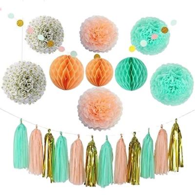 China European white gold round origami paper lanterns honeycomb wedding decoration paper flowers wedding wall decoration for sale