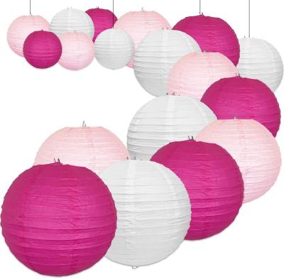 China Europe Artifacts Decorative Round Assorted Sizes And Colors Chinese Paper Lanterns for sale