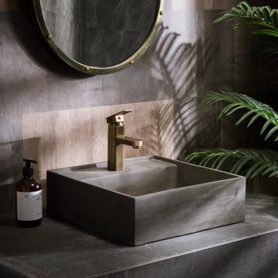 China Wash Basin Easy Clean Bathroom Sink Square Concrete Hand Basin for sale