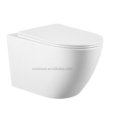 China Modern Sanitary Ware Wall Mounted Ceramic Hung Toilet One Piece Toilet for sale