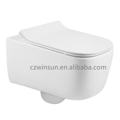 China Modern Bathroom Space Saving Easy-Cleaning Design Ceramic Wall Hung Toilet for sale