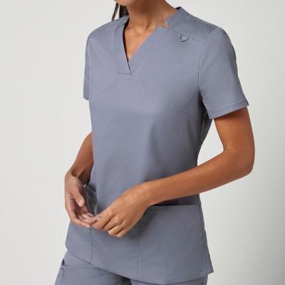 China Eithexu Hospital Wholesale Fashionable V-Neck High Quality Fabric Nurse Anti Wrinkle Scrub Vendor Suit Uniform for sale