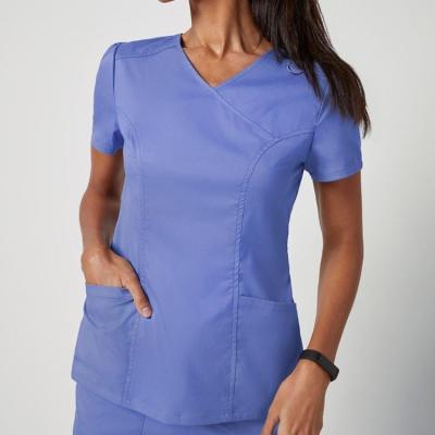 China Wholesales Breathable Comfortable Factory V-Neck Medical Care Scrubs High Quality Hospital Uniform Scrub Tops For Women for sale