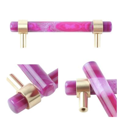 China Contemporary Style Luxury Modern Natural Gemstone Decoration Cabinet Knobs Home Dresser Pulls Kitchen Cupboard Cabinet Drawer Pull Handle for sale