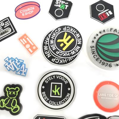 China 3D custom logo 3D embossed silicone PVC badge patch rubber plastic clothing label factory direct sales for sale