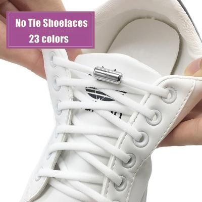 China Eco-Friendly Elastic No Tie Semicircle Shoe Laces For Kids And Adult Sneakers Lace Fast Lazy Metal Laces Shoe Strings for sale