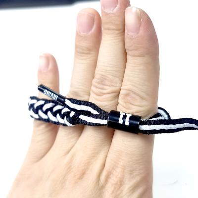 China Hiphop Sports Cotton Ammonia Basketball Fashion Hip Hop Metal Lace Woven Buckle Bracelet Handmade Accessories for sale