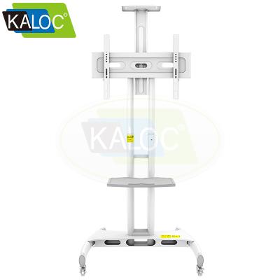 China Model White LCD LED TV Mount Kaloc Color 150/W Mobile TV Cart Fit 32 To 65 Inch LCD Led Smart TV for sale