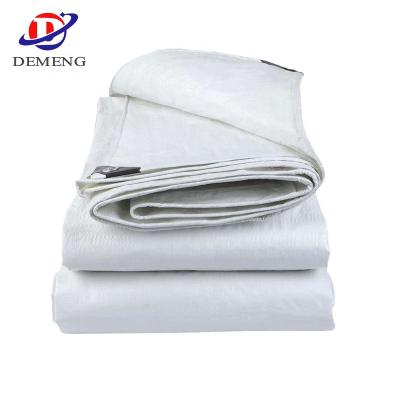 China White Anti Pill PE Plastic Tarpaulin With Black Reinforced Tape for sale