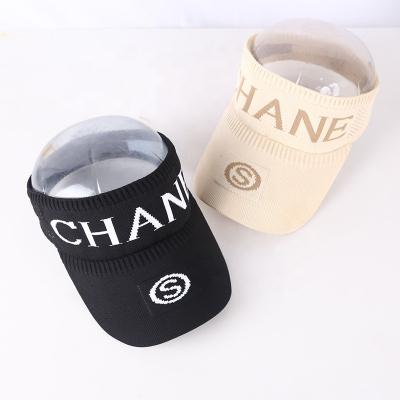 China Custom JOINT Logo Empty Top Breathable Cotton Knitted Sun Hat Sports Sun Protection Baseball Cap Outdoor Running Visor Hat for sale