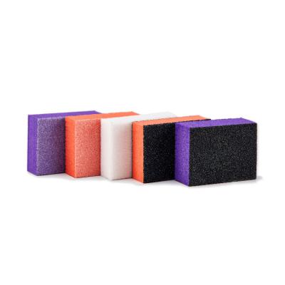 China Nail Beauty Salon 2 Wholesale Thin Disposable Mini File Pad Nail File Buffer Sponge 3 Ways 100/180 Grit Factory For Nail Salon for sale