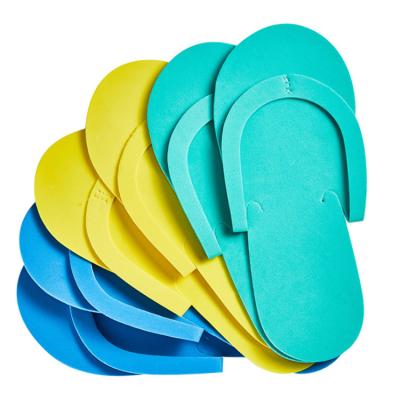 China Eco-friendly Colorful Disposable Unisex Pedicure Sewing EVA Slippers For Salon Spa for sale