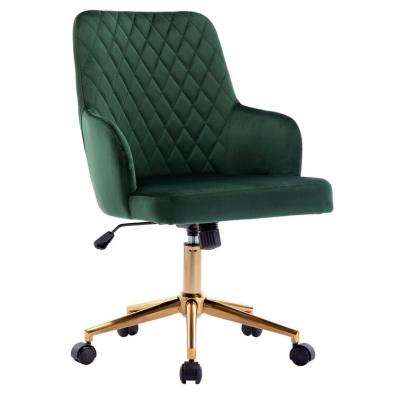 China (Size) Home Office Chair Swiver Green Velvet Accent Chair Modern Adjustable Living Room Task Chair for sale