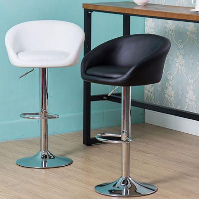 China Modern 360 Degree Height Adjustable Rotation Barstool Swivel With Back Counter Stools PU Leather Bar Chairs for sale