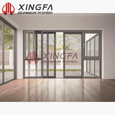 China Modern Xingfa 158 Modern Triple Track Sliding Door Aluminum Profile For Indoor Use for sale