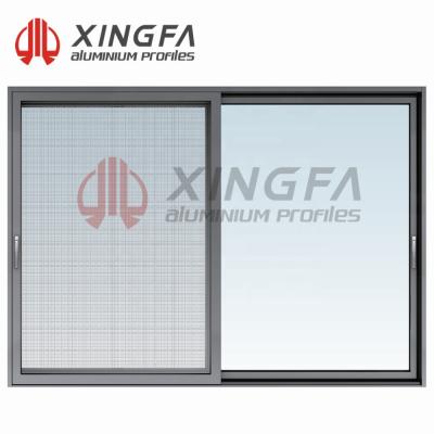 China Xingfa 158 Modern Modern Balcony Triple Track Aluminum Sliding Door for sale