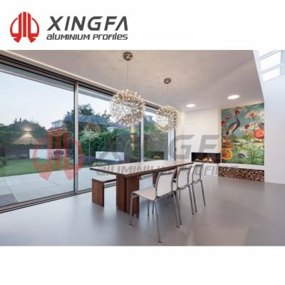 China Xingfa ESD154 Modern Modern Aluminum Full View Glass Sliding Door for sale