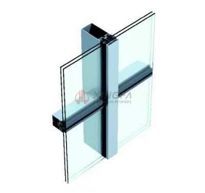 China Hollow Glass Wall Aluminum Glass Wall Xingfa Curtain Wall Profile for sale