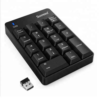 China ERGONOMIC 2.4G USB Number Password Desktop Keyboard Wireless Numeric Keypad 18keys for sale