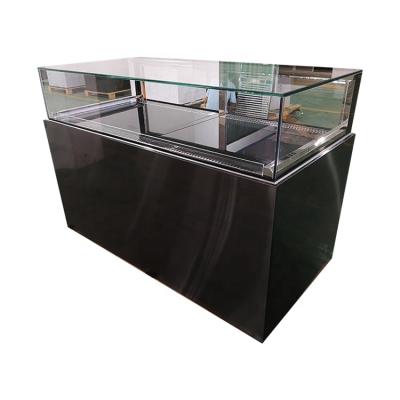 China Refrigerated Single-temperature BLACK Marble Glass Showcase Chocolate Display Fridge for sale