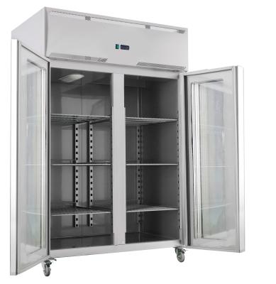 China Single-temperature vertical glass door stainless steel freezer for hotel for sale