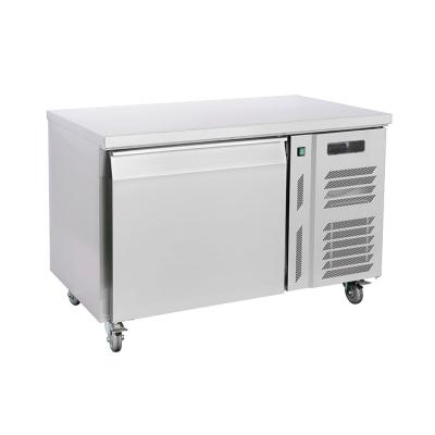 China Single-temperature two doors fan cooling commercial kitchen stainless steel workbench refrigerator for sale