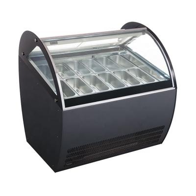 China Single-Temperature Gelato Ice Cream Display Freezer Showcase With 10 /12/20 Pans for sale