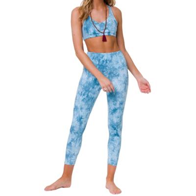 China 2020 Breathable High Quality Fitness Custom Link Dye Set 2 Piece Women Leggings Set for sale