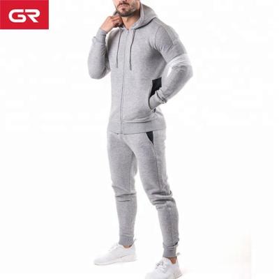 China Latest Design Antibacterial Stripes Custom Embroidered Fitted Mens Tracksuit for sale