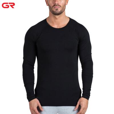 China New Design Muscle Anti-Pilling Mens Long Sleeve Custom Logo T-Shirts Crew Neck Tee for sale