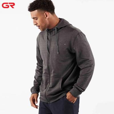 China Light Weight Anti-pilling Dry Fit Zipper Custom Inside Chest Pocket Up Mens Sports Hoodies for sale