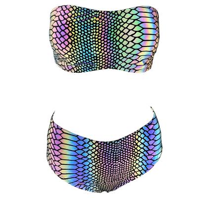 China OEM Waterproof Beach Wear Holographic Reflective Glowing Swimwear for sale