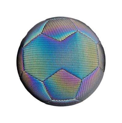 China Reflected By Light / Glow In The Dark Custom Holographic Reflective Football Holographic Glowing Reflective Soccer Balls Reflective Balls for sale