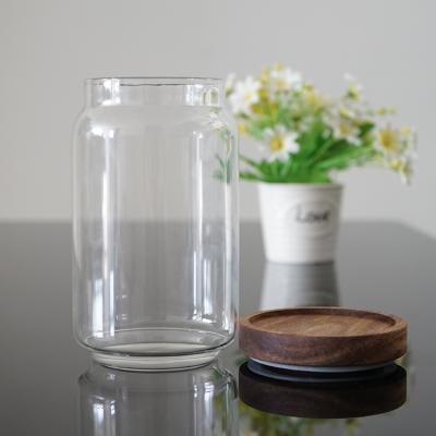 China Various Sizes Support Sustainable Airtight Round Customization Of Transparent Glass Storage Jars Food Storage Bulk Jars For Kitchen for sale