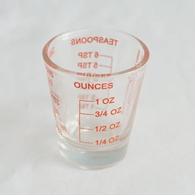 China Factory Supply 1oz Mini Measuring Cup Espresso Shot Heavy Base Glass for sale