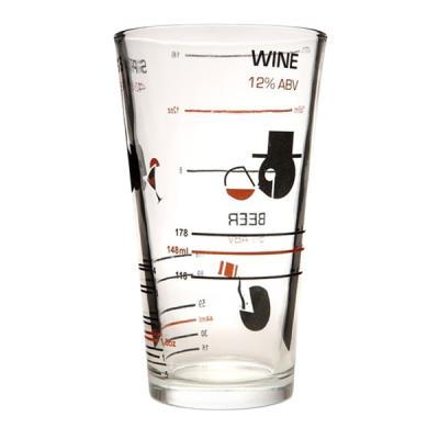 China Food Grade 16oz Cocktail Measuring Glass Cups Drinking Pint Glass With Custom Logo Printing for sale