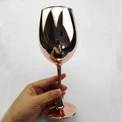 China With Elegant Stem Wholesale 16oz Rose Gold Colored Glassware Long Stem Glass Tumbler for sale