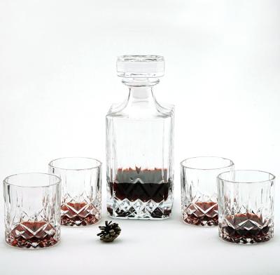 China Luxury High Quality Stocked Wine Decanter Whiskey Mug Set 3pcs for sale