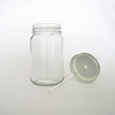 China Minimalist Every Day Can Use Smooth Wide Mouth Drinking Glass Customized Cold Mason Jars With Screw Lid And Handle for sale