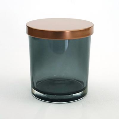 China Wholesale Home Popular Black 10oz Empty Candle Plant Decoration Glass Jars With Lids for sale