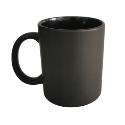 China Wholesale Viable Black Color 11oz Sublimation Cylinder Shape Ceramic Coffee Mugs for sale