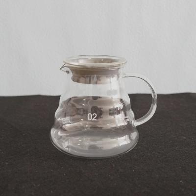 China WITH LID 600ml Borosilicate Glass Coffee Server Wholesale Crystal Clear Coffee Sharing Pot for sale