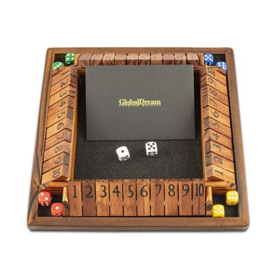 China Wooden 4 Players Wooden Dice Board Game Closed Box 10 Numbers ClassicsTabletop Version and Bar Board Game for sale