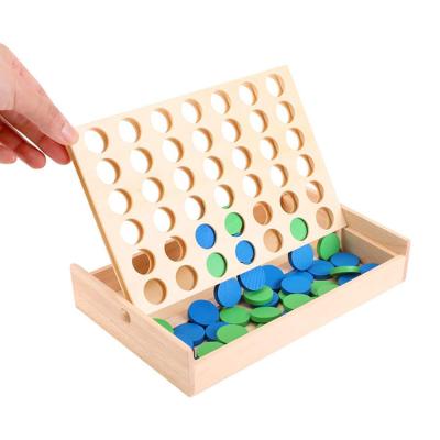 China Solid Wood + Plywood 4 In A Row Classic Game Family Fun Toys 2 Player Educational Toys Wooden Chess Connect 4 Games for sale