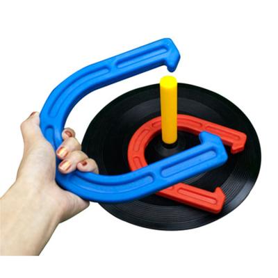 China Plastic Entertainment Horseshoes Yard Game Set Outdoor And Indoor Games For Kids Throwing Horseshoe Games for sale