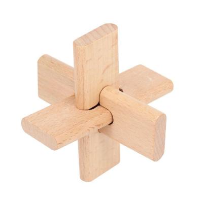 China Wooden Chridren Toys 3D Kongming Lock Assembly Puzzle Toy For Kids Adult Educational Toy for sale