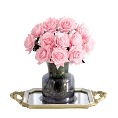 China Artificial Roses for Rose Flower Arrangement Wedding Artificial Rose in Wedding Decor Artificial Flowers Touch Roses YOPIN 069 Real for sale