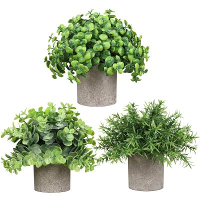 China Cheap indoor home/office/restaurant decoration YOPIN-115 Mini Potted Artificial Plastic Desktop Plants for sale